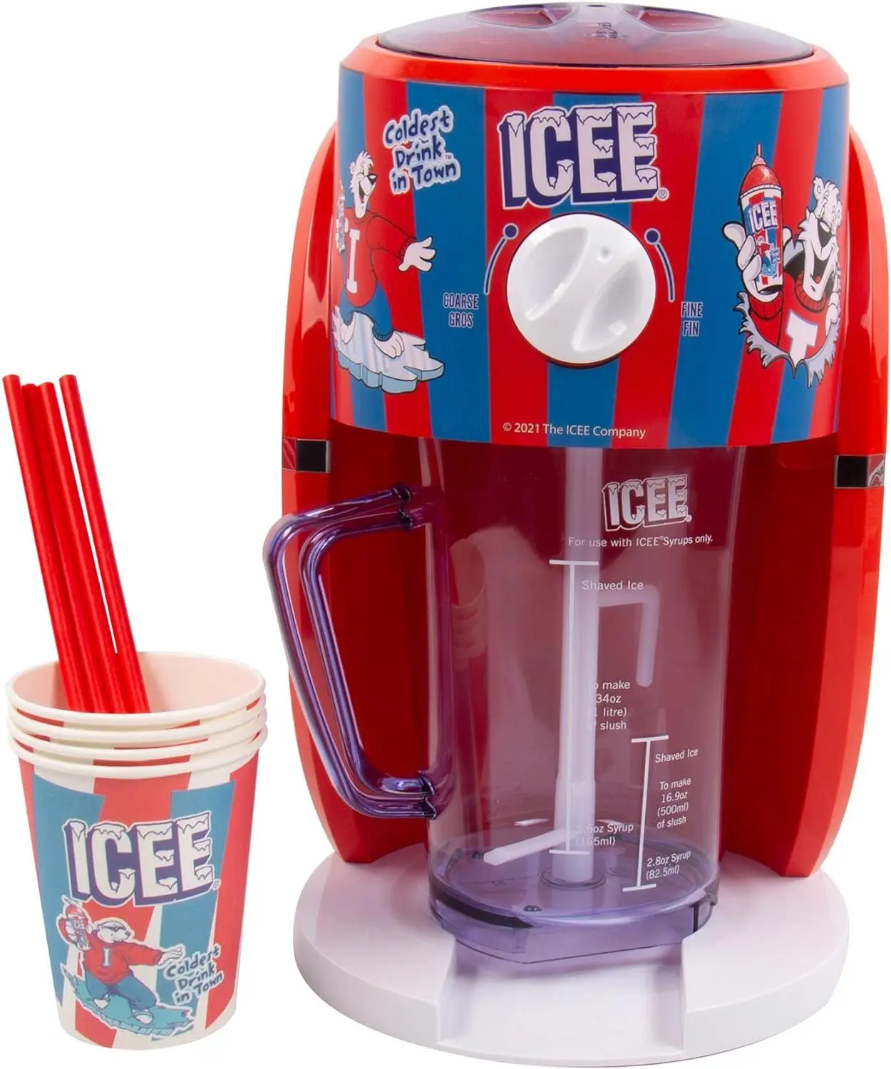 Snow Cone Machine. Genuine ICEE Slushie Ice Shaver. Creates up to half a Gallon of Ice Cold ICEE Slushy. Officially Licensed IC
Snow Cone Machine. Genuine ICEE Slushie Ice Shaver. Creates up to half a Gallon of Ice Cold ICEE Slushy. Officially Licensed IC
