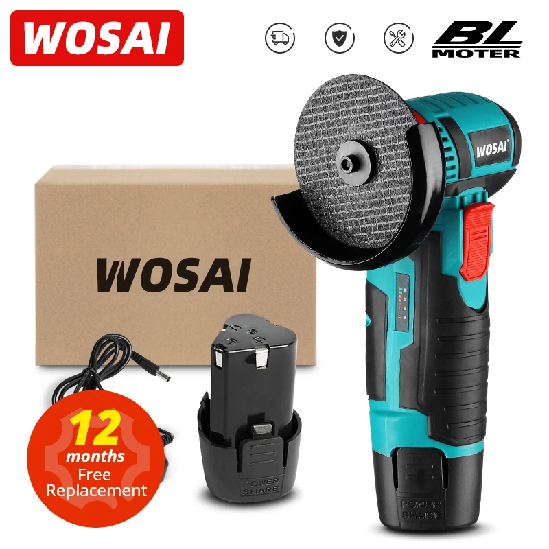 WOSAI Brushless Angle Grinder 12V 19500RPM Mini Cordless Cutting Lithium Battery Electric Polishing Grinding Machine Power Tools 
WOSAI Brushless Angle Grinder 12V 19500RPM Mini Cordless Cutting Lithium Battery Electric Polishing Grinding Machine Power Tools