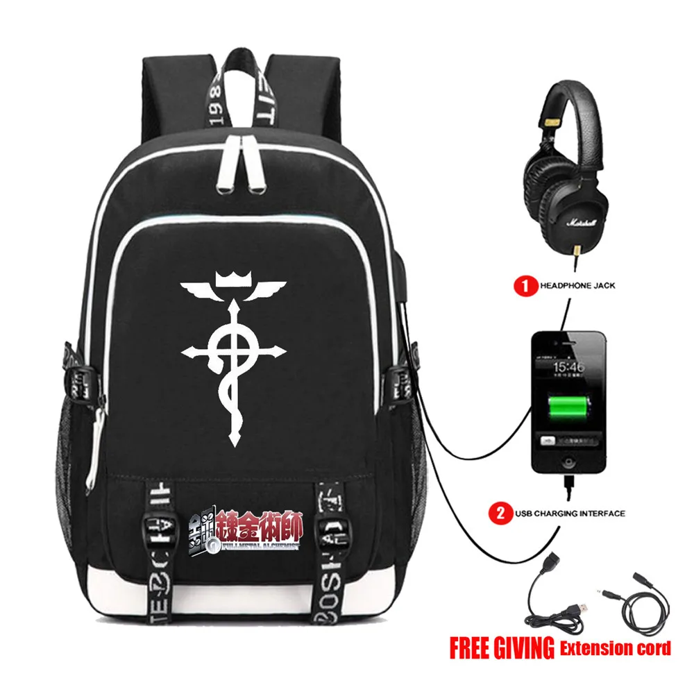 Anime Fullmetal Alchemist Oxford Cloth Charging Backpack Breathable Leisure Wear-resistant Large Capacity Outdoor Travel Bag
Anime Fullmetal Alchemist Oxford Cloth Charging Backpack Breathable Leisure Wear-resistant Large Capacity Outdoor Travel Bag