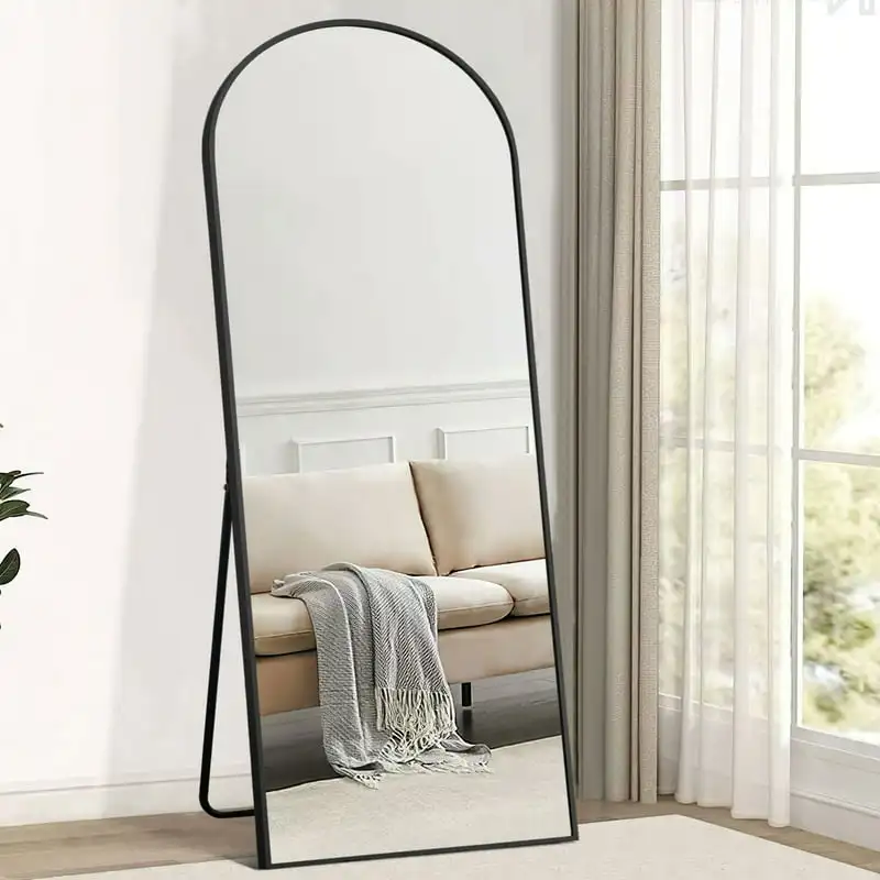 Aluminum Alloy Full-length Mirror Arch Decorative Mirror with Bracket Black
Aluminum Alloy Full-length Mirror Arch Decorative Mirror with Bracket Black