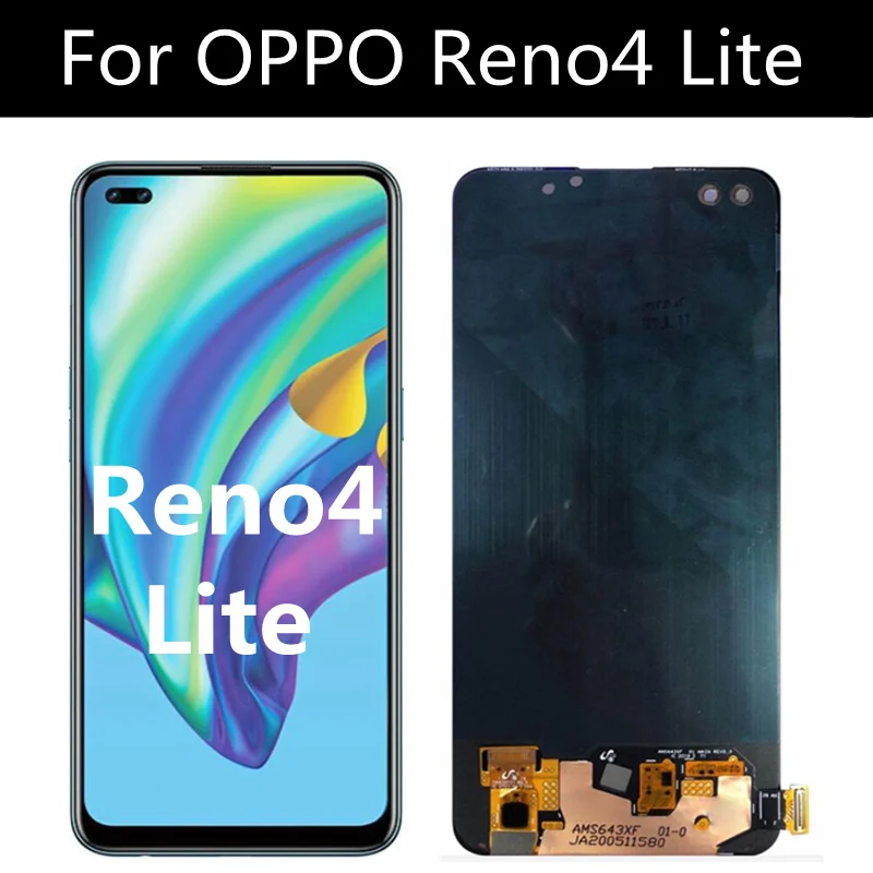 6.43 LCD для OPPO Reno4 Lite дисплей кодирующий преобразователь сенсорного экрана в сборе