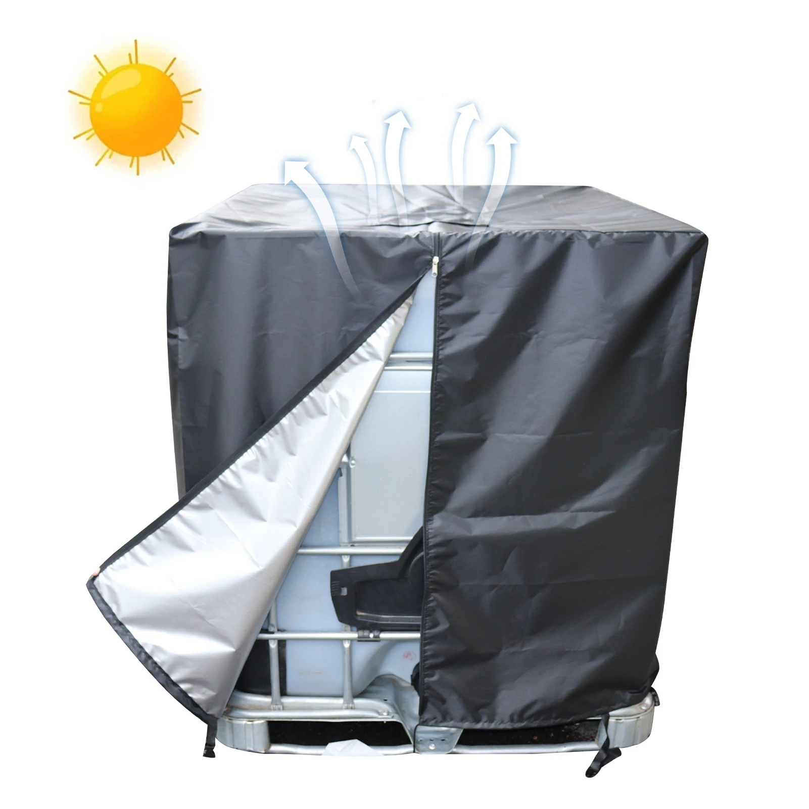 IBC Tote Fittings Tank Cover Waterproof Sunshade IBC Tote Cover With Zipper Closure Foldable IBC Tote Cover Waterproof & UV
IBC Tote Fittings Tank Cover Waterproof Sunshade IBC Tote Cover With Zipper Closure Foldable IBC Tote Cover Waterproof & UV