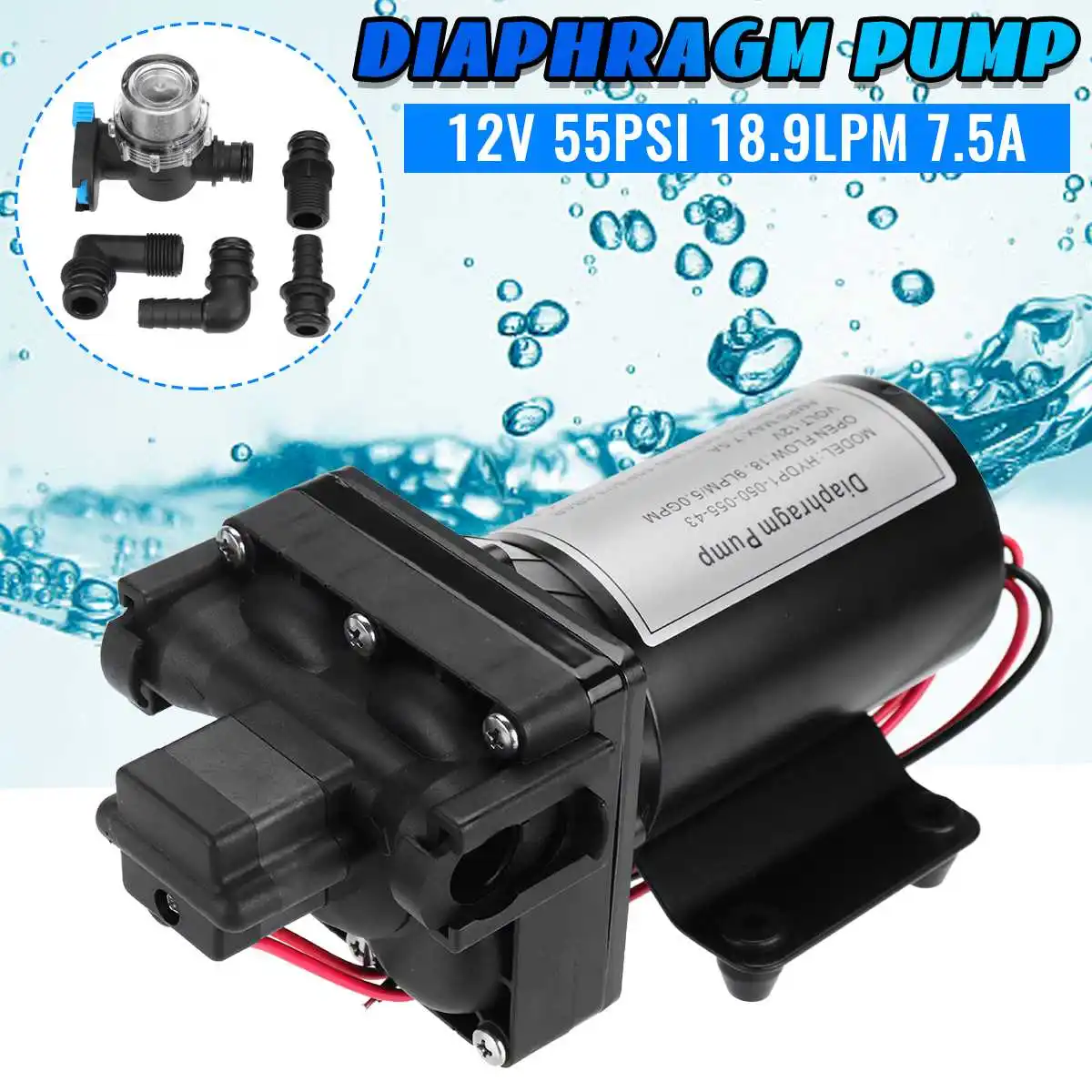 Мембранный Водяной насос, 12 В, 18, 9LPM/5.0GPM 55PSI, 12 В, морская лодка яхта, автофургон высокого давления, 4 камеры
Мембранный Водяной насос, 12 В, 18, 9LPM/5.0GPM 55PSI, 12 В, морская лодка яхта, автофургон высокого давления, 4 камеры