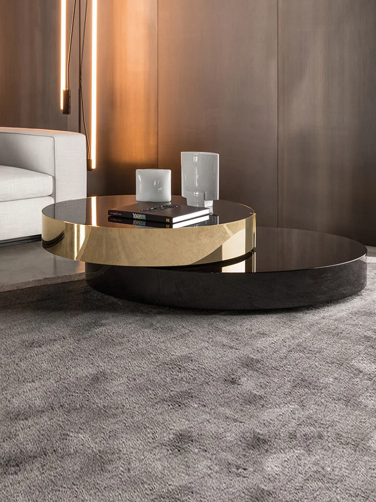 Italian creative light luxury size tea table simple tempered glass surface model room double-layer round tea table side table co
Italian creative light luxury size tea table simple tempered glass surface model room double-layer round tea table side table co