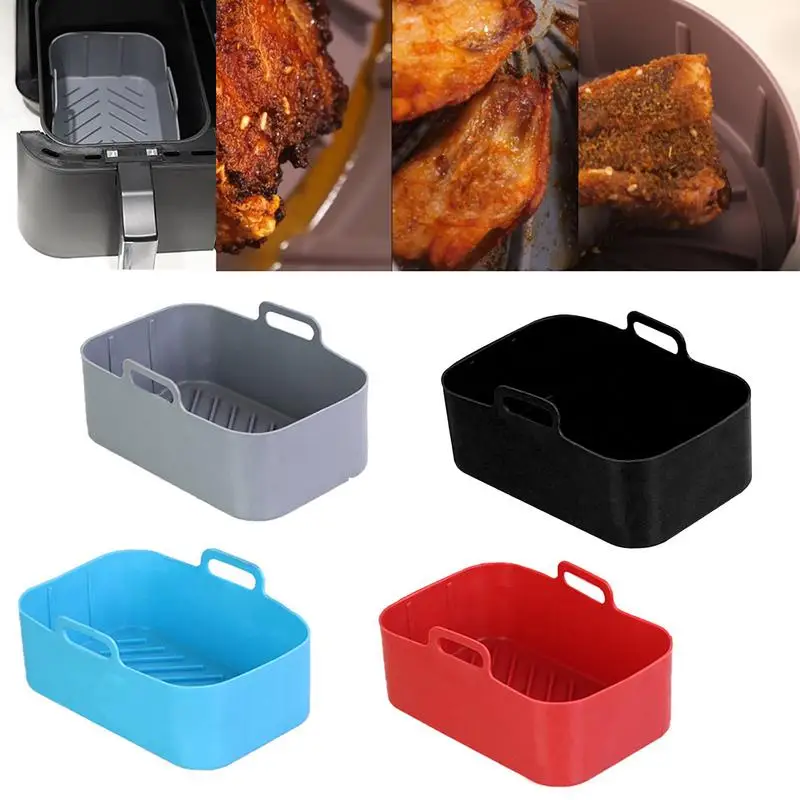 Air Fryer Silicone Pot Reusable Square Heat Resistant Bowl Portable Oven Baking Tray Pizza Fried Chicken Grill Pan For Kitchen
Air Fryer Silicone Pot Reusable Square Heat Resistant Bowl Portable Oven Baking Tray Pizza Fried Chicken Grill Pan For Kitchen