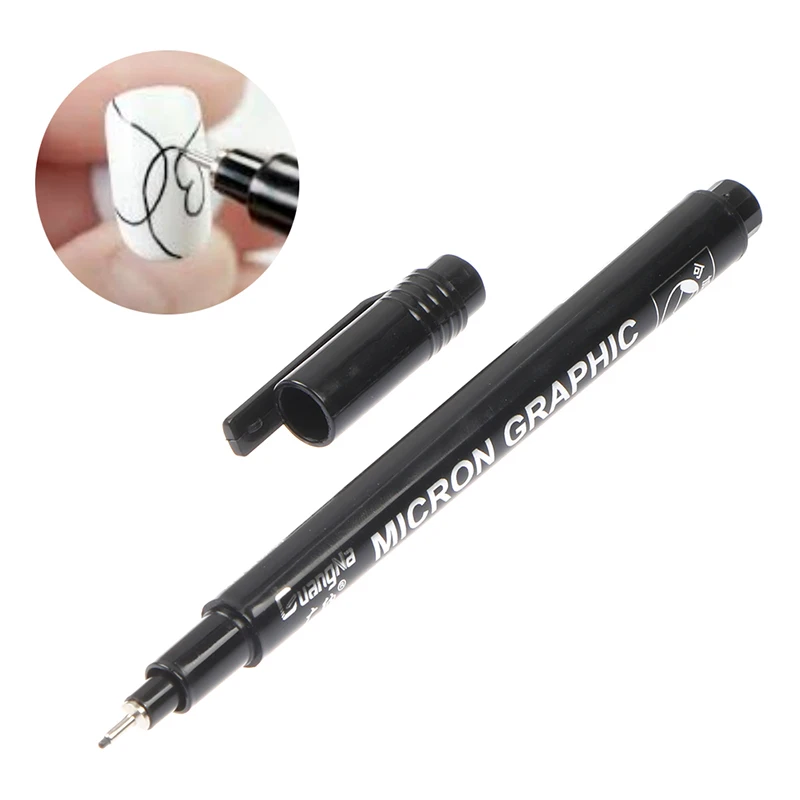 

1pcs Nail Art Graffiti Pen Black Color UV Gel Polish Design Dot Painting Detailing Pen Brushes DIY Nail Art Adorn Tools