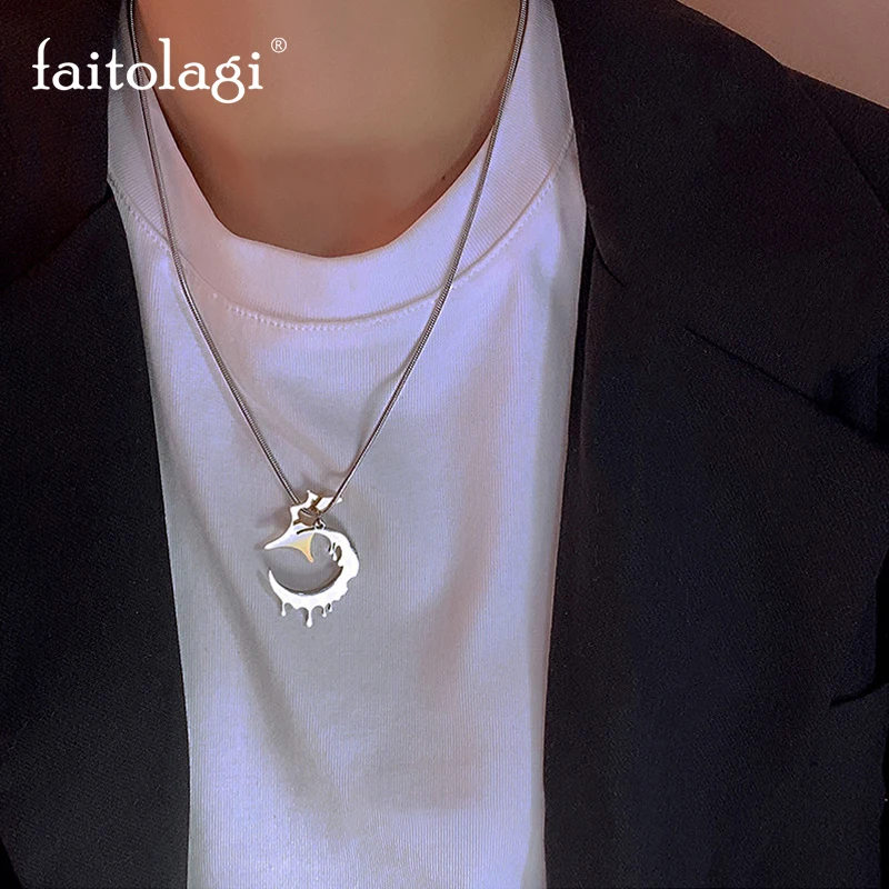Irregular Moon Star Necklace for Men Kpop Liquid Lava Moon Cross Star Sweater Chain Necklaces Women Unisex Winter Jewelry Party
Irregular Moon Star Necklace for Men Kpop Liquid Lava Moon Cross Star Sweater Chain Necklaces Women Unisex Winter Jewelry Party