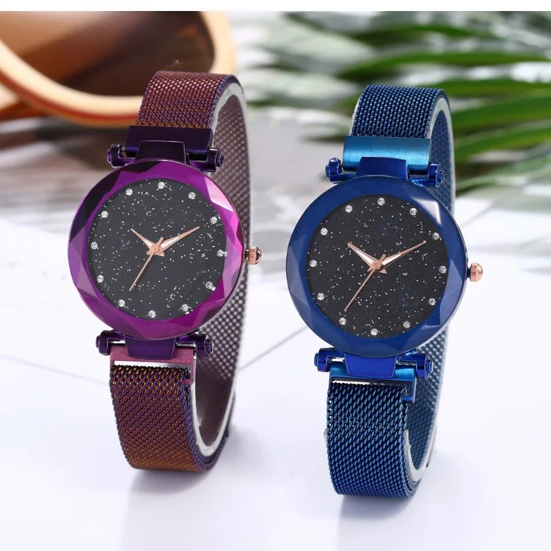 

Ladies Starry Sky Watches Luxury Mesh Belt Magnet Watch Fashion Diamond Female Quartz Wristwatches Reloj Mujer Montre