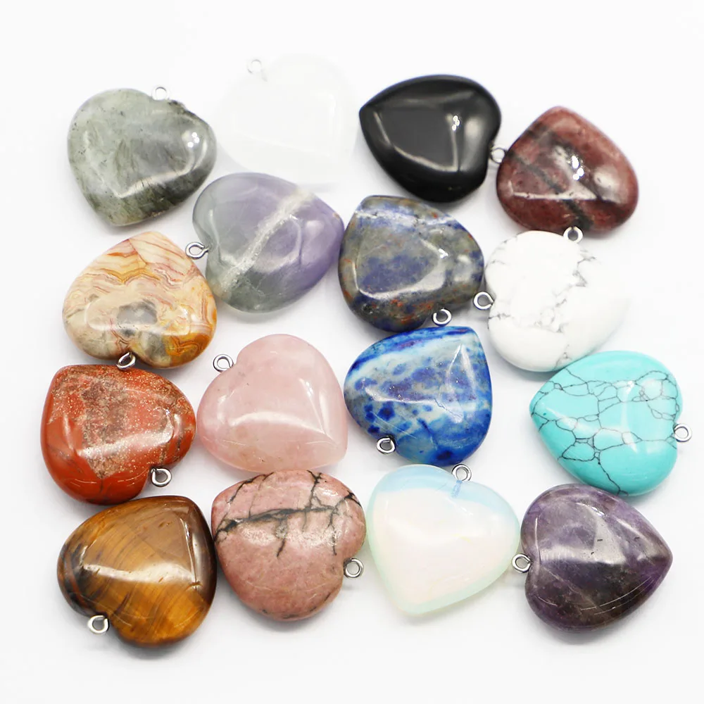 Natural Stone Multicolor Heart Necklace Pendant Turquoise Fluorite Crystal Reiki Charm Jewelry Accessories Making Wholesale 8Pcs
Natural Stone Multicolor Heart Necklace Pendant Turquoise Fluorite Crystal Reiki Charm Jewelry Accessories Making Wholesale 8Pcs