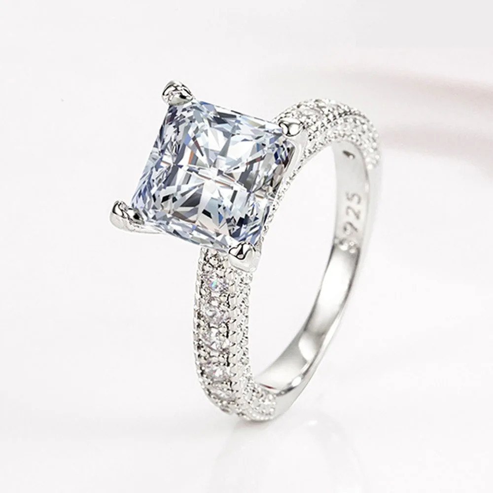 

HOYON роскошное классическое 1 карат имитирующее Moissanite женское кольцо с бриллиантом S925 Серебряный цвет обручальное свадебное Премиум ювелирное изделие подарок