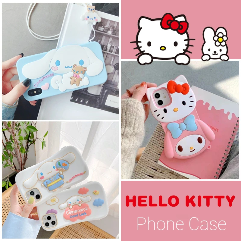 Чехол для телефона Hello Kitty Cinnamoroll Melody iPhone 13 12 11 Pro Promax X XS XR XSmax 7 8 plus милый