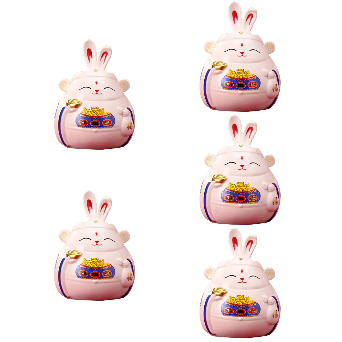 5pcs Fortunate Rabbit Piggy Bank Ceramic Bunny Coin Bank Porcelain Money Change Pot
5pcs Fortunate Rabbit Piggy Bank Ceramic Bunny Coin Bank Porcelain Money Change Pot
