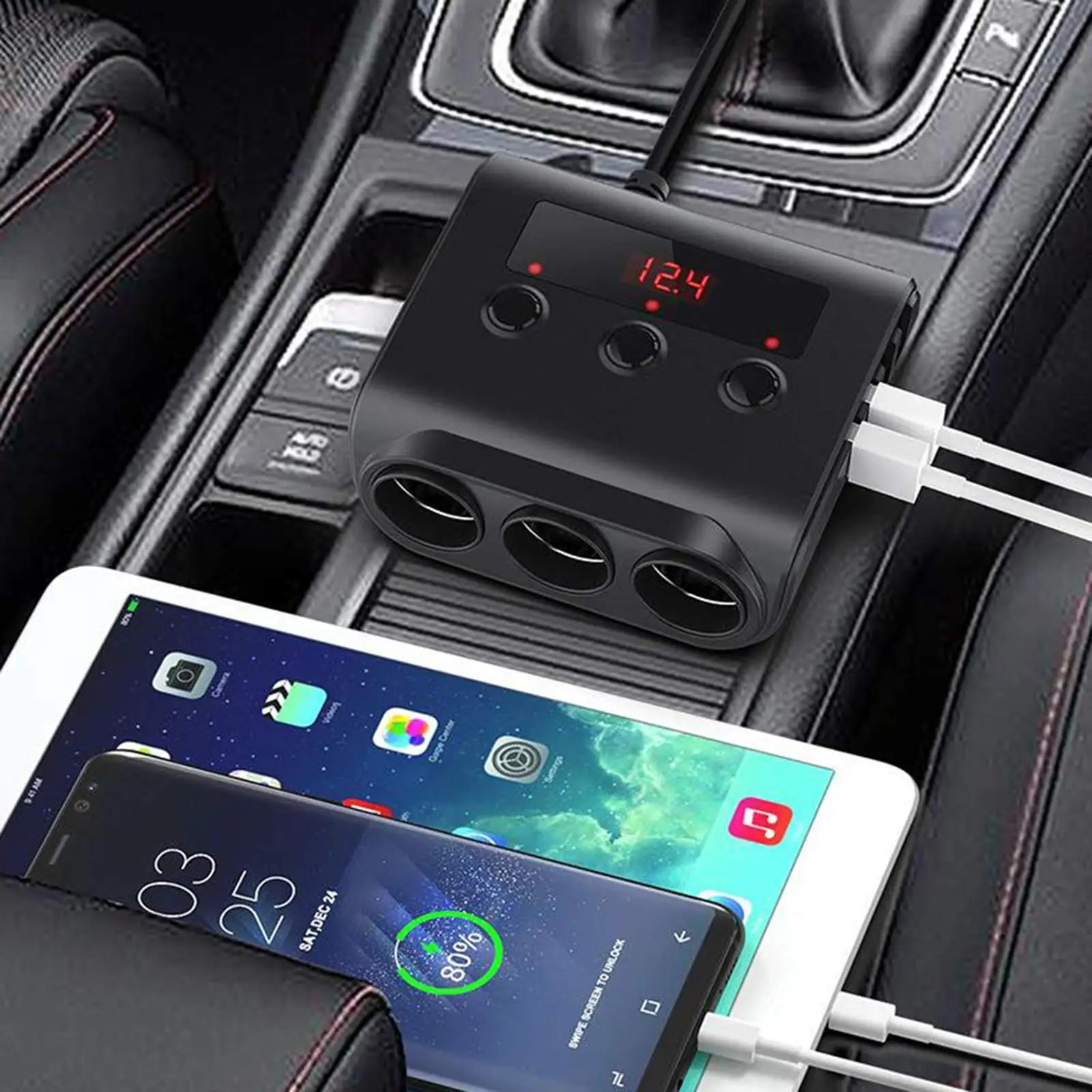 Auto Cigarette Lighter Adapter 12V/24V Power Adaptor w/ Replace Fuse LED Voltage Display for GPS Dashcam
Auto Cigarette Lighter Adapter 12V/24V Power Adaptor w/ Replace Fuse LED Voltage Display for GPS Dashcam