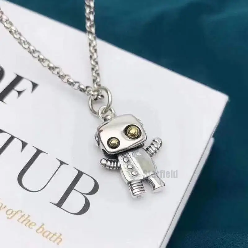 S925 pure silver robot pendant necklace for men women in same collarbone chain pendant sweater chain
S925 pure silver robot pendant necklace for men women in same collarbone chain pendant sweater chain