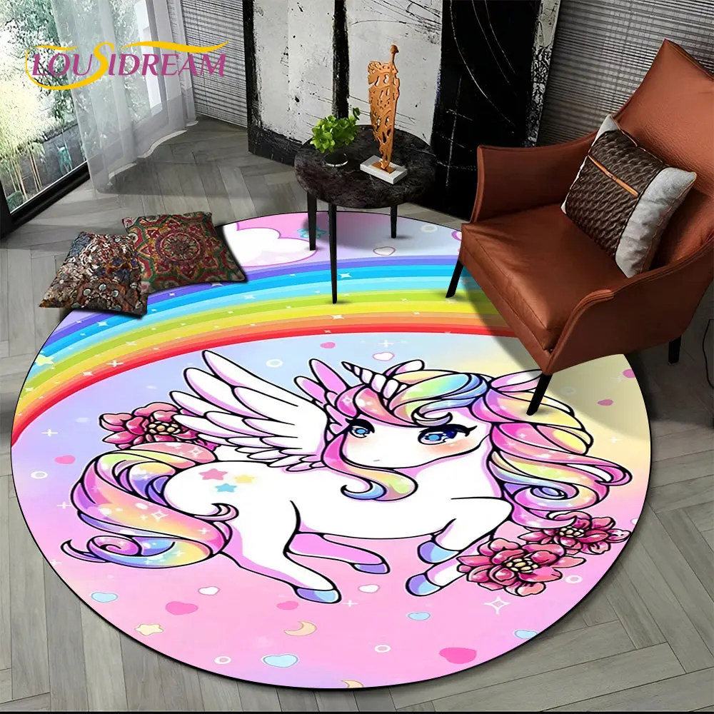 3D Cartoon Unicorn Animal Round Area Rug,Circle Carpet Rug for Living Room Children's Bedroom Sofa Decor,Kid Non-slip Floor Mat
3D Cartoon Unicorn Animal Round Area Rug,Circle Carpet Rug for Living Room Children's Bedroom Sofa Decor,Kid Non-slip Floor Mat