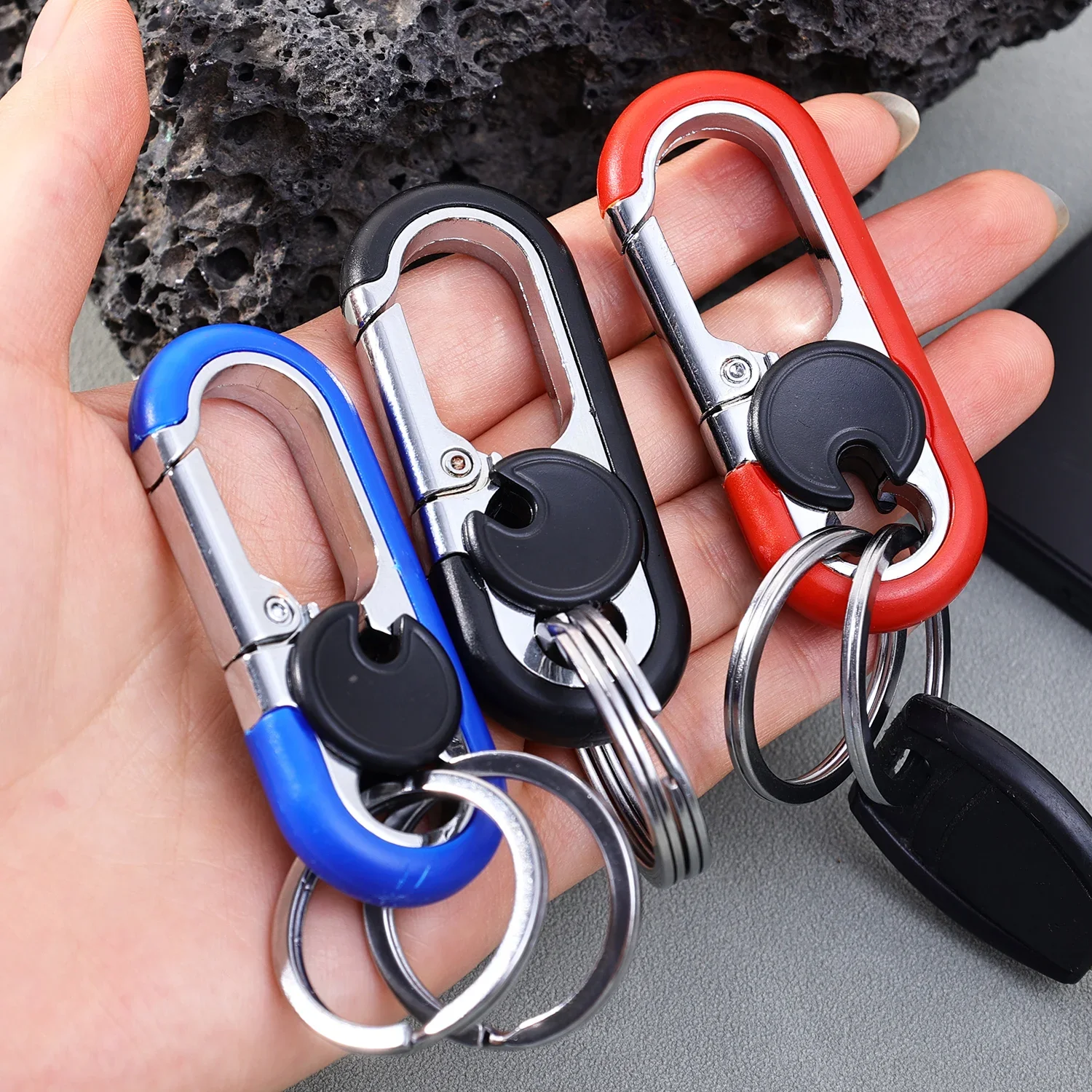 Новый брелок с двойным кольцом, металлический мужской подвесной карабин на талии, модный винтажный брелок для пары, автомобильный брелок, аксессуары 
Новый брелок с двойным кольцом, металлический мужской подвесной карабин на талии, модный винтажный брелок для пары, автомобильный брелок, аксессуары