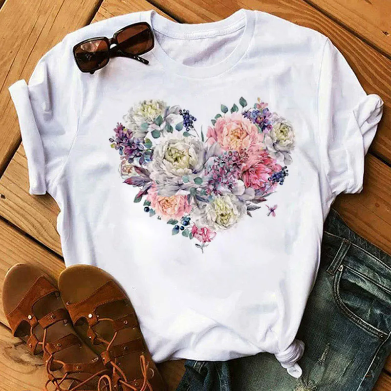Summer Lady Vouge Hipster T shirt Pink Heart Flower Print T-Shirt Female Kawaii Tee Shirts Love Ladies T-shirt
Summer Lady Vouge Hipster T shirt Pink Heart Flower Print T-Shirt Female Kawaii Tee Shirts Love Ladies T-shirt