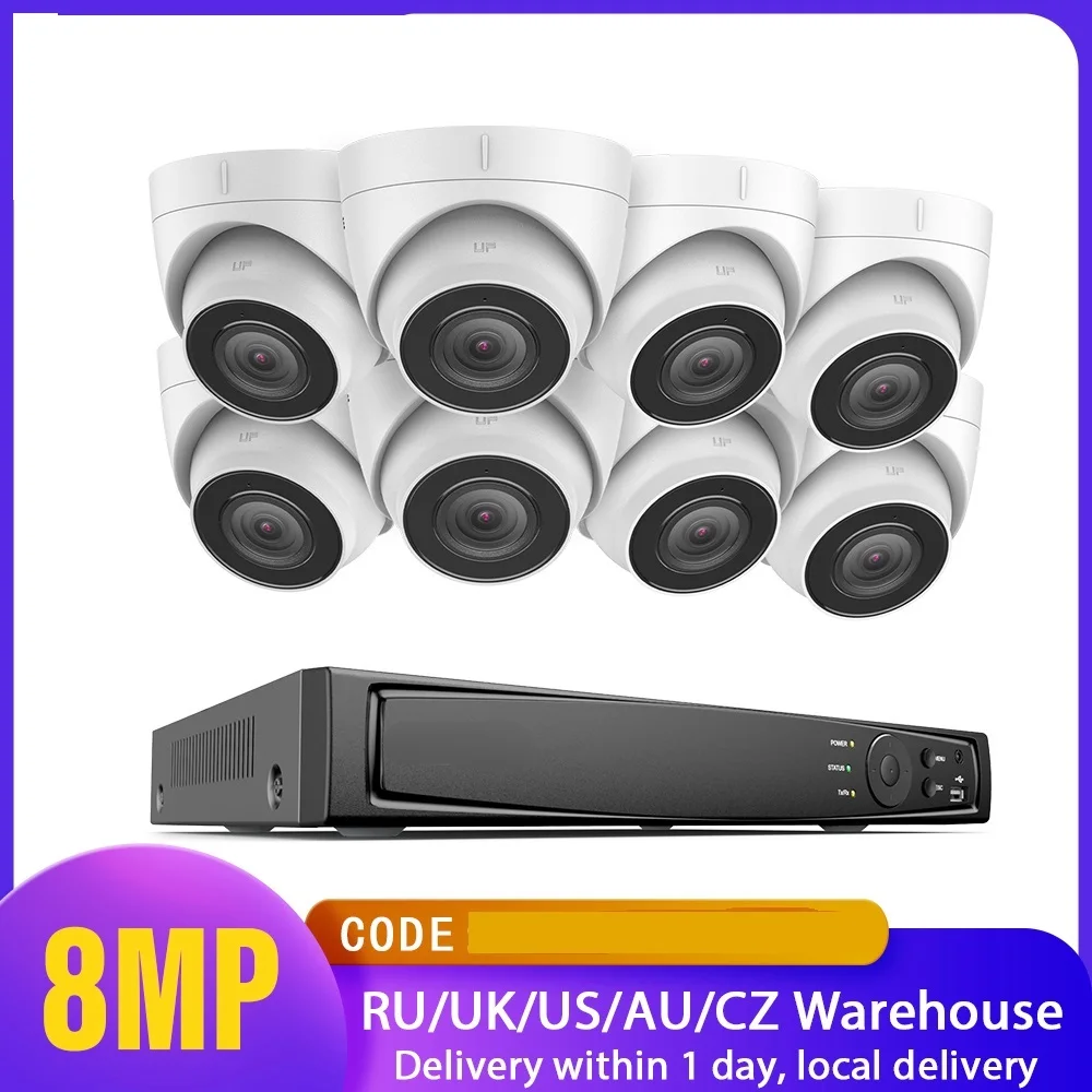 

Top 4K Ultra HD POE Система видеонаблюдения 8CH NVR рекордер с 8MP камеры безопасности CCTV комплект аудио запись 4K Ip камера