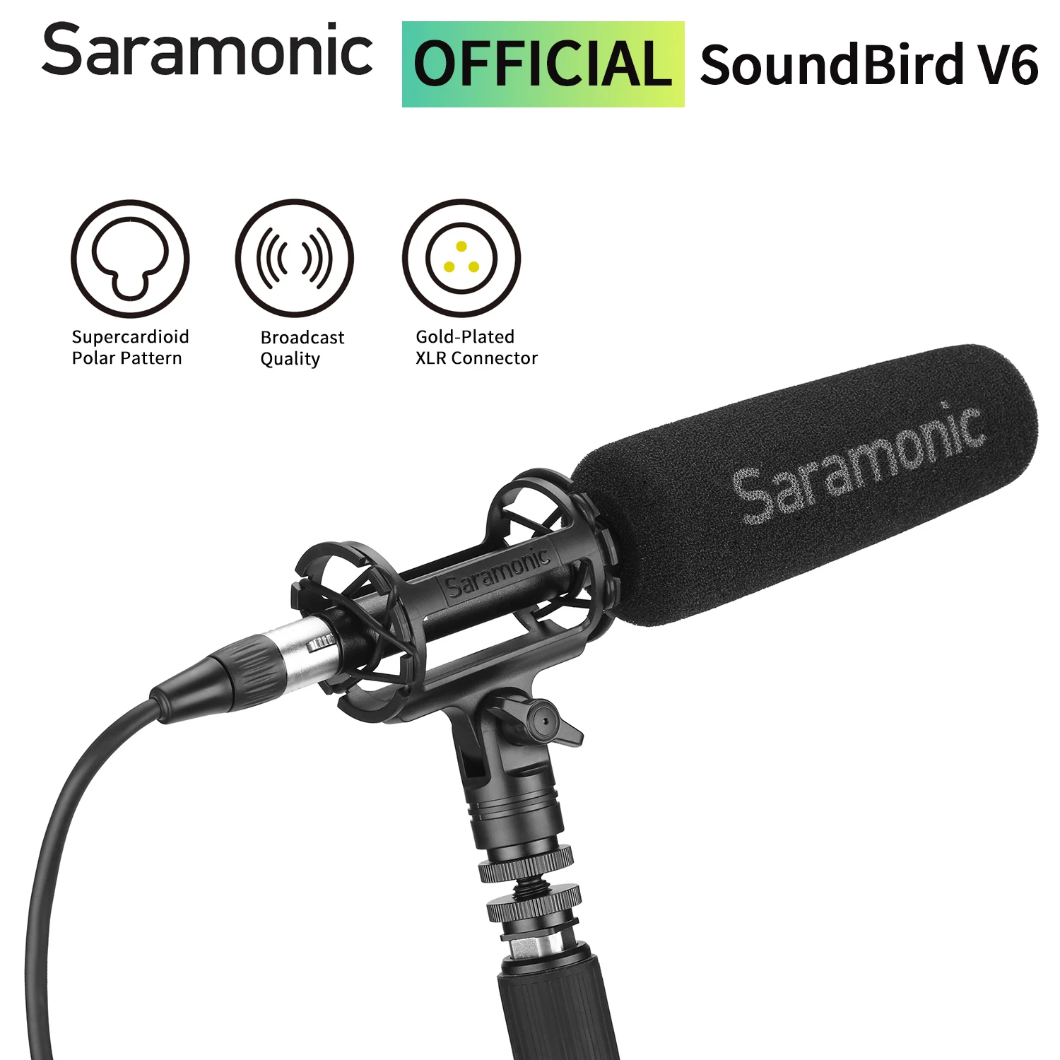 Saramonic SoundBird V6 суперкардиоидный микрофон для производства пленки | Электроника