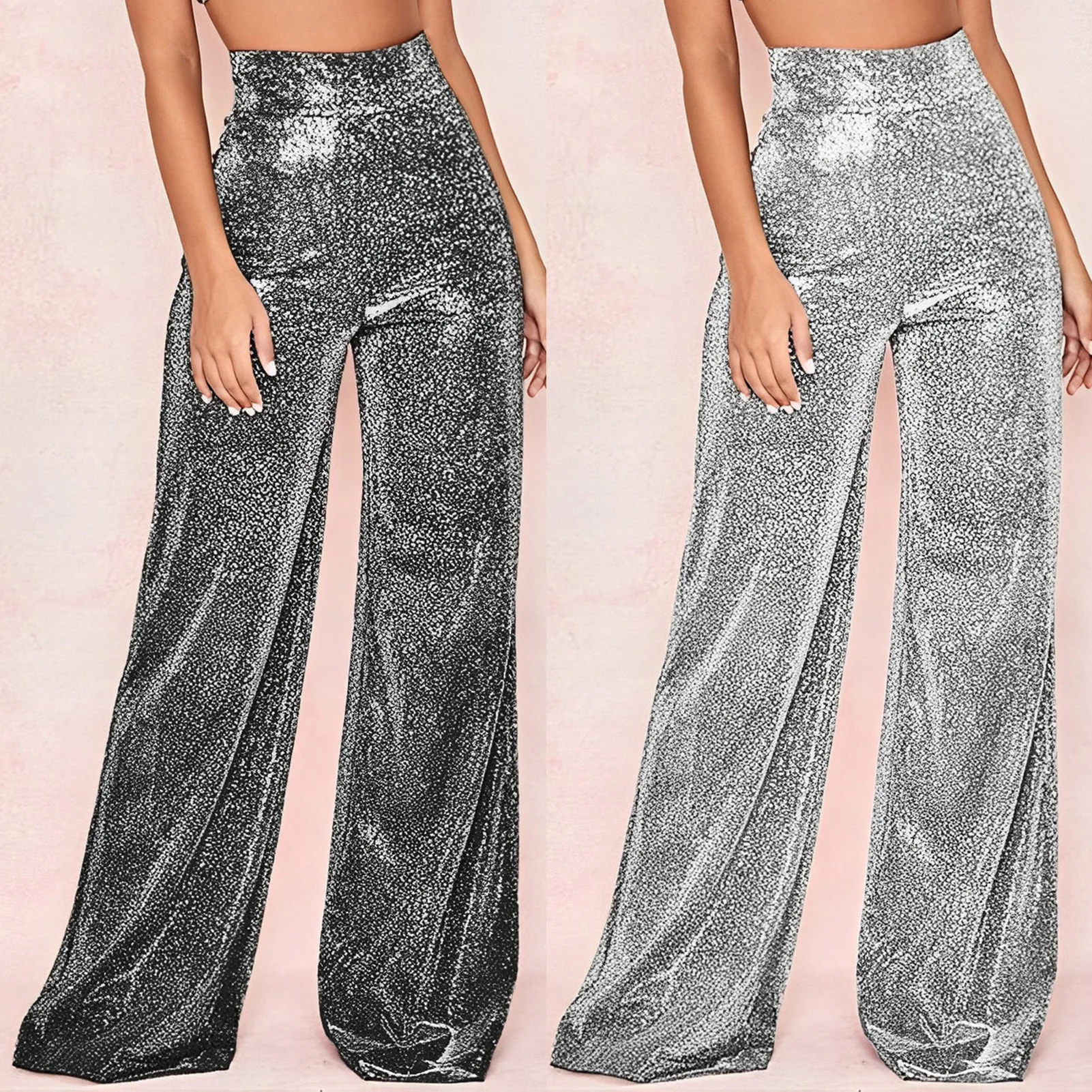 Women High Waist Pants American Sexy Style Sequin Stage Pants Elegant Shiny Streetwear Wide Leg Pants
Women High Waist Pants American Sexy Style Sequin Stage Pants Elegant Shiny Streetwear Wide Leg Pants