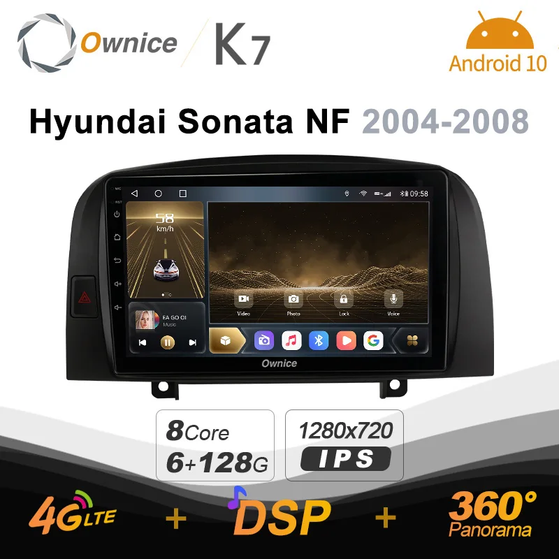 Автомагнитола Ownice K7 на Android 10,0 для Hyundai Sonata NF 2004 - 2008 с GPS, видеоплеером, 6 ГБ + 128 ГБ, коаксиальным HDMI, 4G LTE 
Автомагнитола Ownice K7 на Android 10,0 для Hyundai Sonata NF 2004 - 2008 с GPS, видеоплеером, 6 ГБ + 128 ГБ, коаксиальным HDMI, 4G LTE