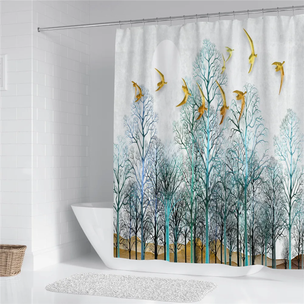 Forest Tree Shower Curtain for Bathroom with 12 Hooks Landscape Shower Curtain Waterproof Fabric Abstract Art Bath Curtain Decor
Forest Tree Shower Curtain for Bathroom with 12 Hooks Landscape Shower Curtain Waterproof Fabric Abstract Art Bath Curtain Decor