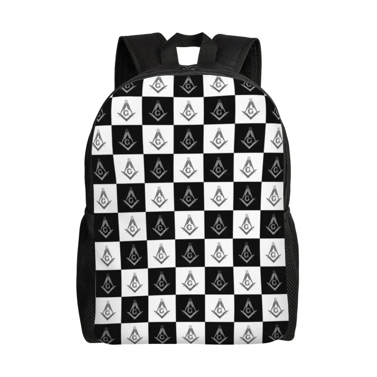 Personalized Freemason Checkered Black And White Pattern Backpack Men Women Basic Bookbag for College School Masonic Mason Bags
Personalized Freemason Checkered Black And White Pattern Backpack Men Women Basic Bookbag for College School Masonic Mason Bags