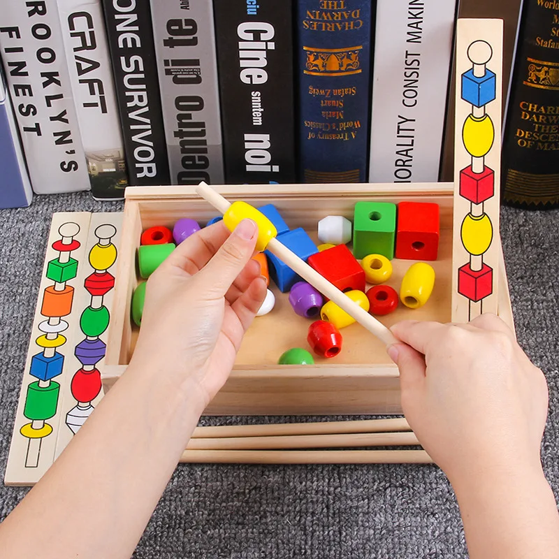 Montessori Educational Wooden Toys for Children Colorful Shape Stick Bead Set Blocks Toys Wooden Toys for Baby for 1 2 3 Years
Montessori Educational Wooden Toys for Children Colorful Shape Stick Bead Set Blocks Toys Wooden Toys for Baby for 1 2 3 Years