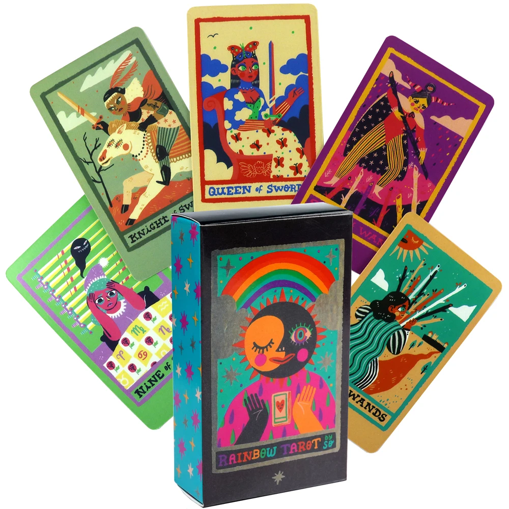 The Rainbow Tarot 78 Cards Deck by Sonialazo Party Table Board Game High Quality Fortune-telling Tarot Cards for Beginner 
The Rainbow Tarot 78 Cards Deck by Sonialazo Party Table Board Game High Quality Fortune-telling Tarot Cards for Beginner