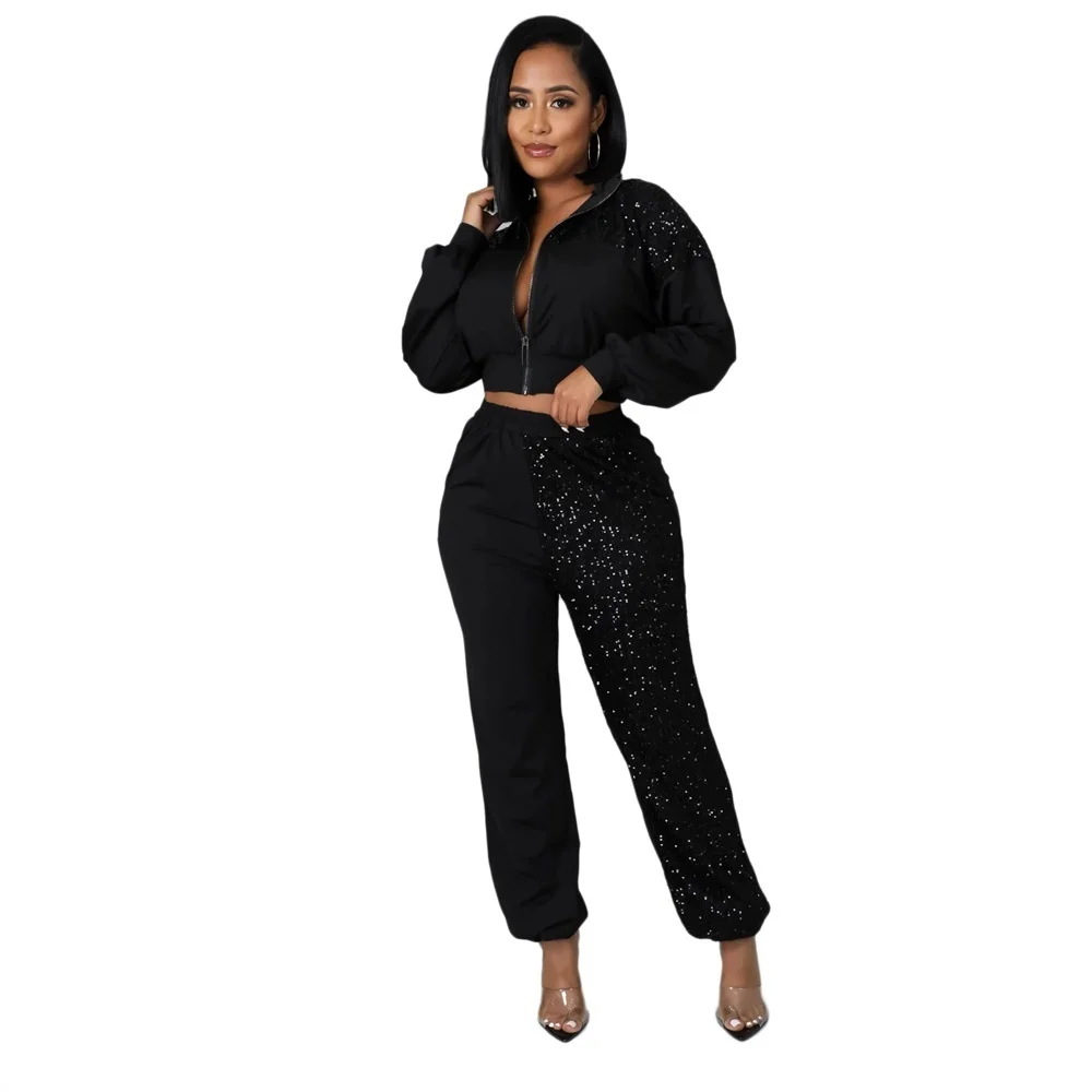 Zoctuo Pant Sets 2 Pieces Sets Outfits Slim Fit Elegant Trouser Long Sleeve Crop Top Suit Sequin Patchwork Women's Two Piece Set
Zoctuo Pant Sets 2 Pieces Sets Outfits Slim Fit Elegant Trouser Long Sleeve Crop Top Suit Sequin Patchwork Women's Two Piece Set