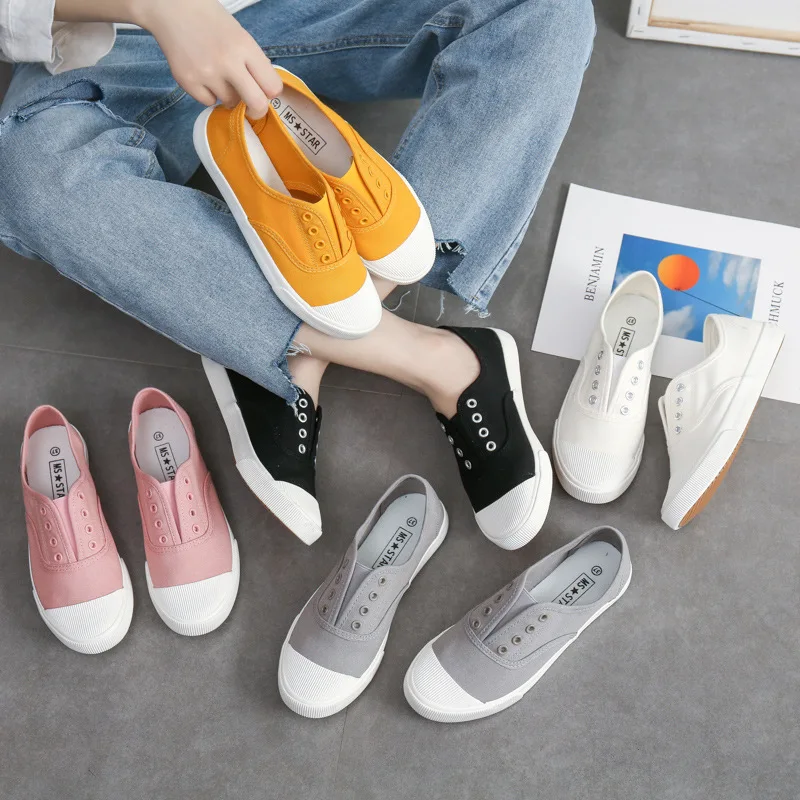 2022 Summer Breathable Canvas Shoes Women Vulcanized Shoes Girls Followed by Elastic White Shoes Solid Color Lace Up All Match
2022 Summer Breathable Canvas Shoes Women Vulcanized Shoes Girls Followed by Elastic White Shoes Solid Color Lace Up All Match