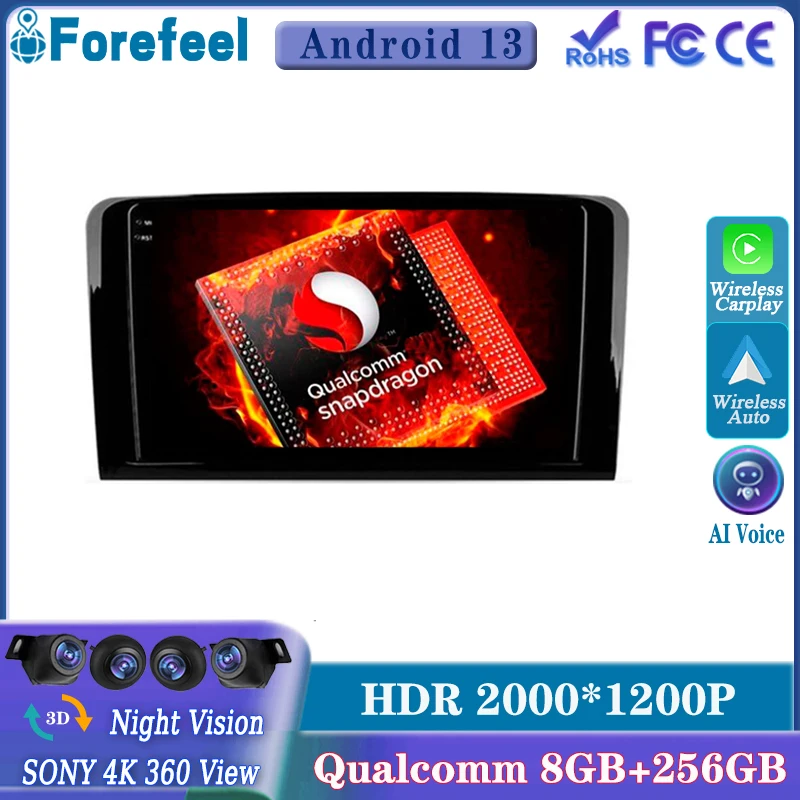 Android 13 Qualcomm для Mercedes Benz Class ML W164 X164 ML350 ML300 GL500 ML320 ML280 GL350 мультимедийный автомобильный плеер навигатор
Android 13 Qualcomm для Mercedes Benz Class ML W164 X164 ML350 ML300 GL500 ML320 ML280 GL350 мультимедийный автомобильный плеер навигатор