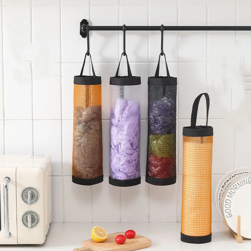 Kitchen Plastic Trash Storage Bags Foldable Mesh Hanging Bag Organizer for Food Wall Mounted Grocery Holder Organization Bags
Kitchen Plastic Trash Storage Bags Foldable Mesh Hanging Bag Organizer for Food Wall Mounted Grocery Holder Organization Bags