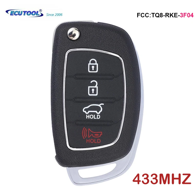 ECUTOOL Flip Folding Remote Control Car Key For Hyundai Santa Fe 2013 2014 2015 16 17 Fob 4 Buttons 433MHz FCC: TQ8-RKE-3F04
ECUTOOL Flip Folding Remote Control Car Key For Hyundai Santa Fe 2013 2014 2015 16 17 Fob 4 Buttons 433MHz FCC: TQ8-RKE-3F04