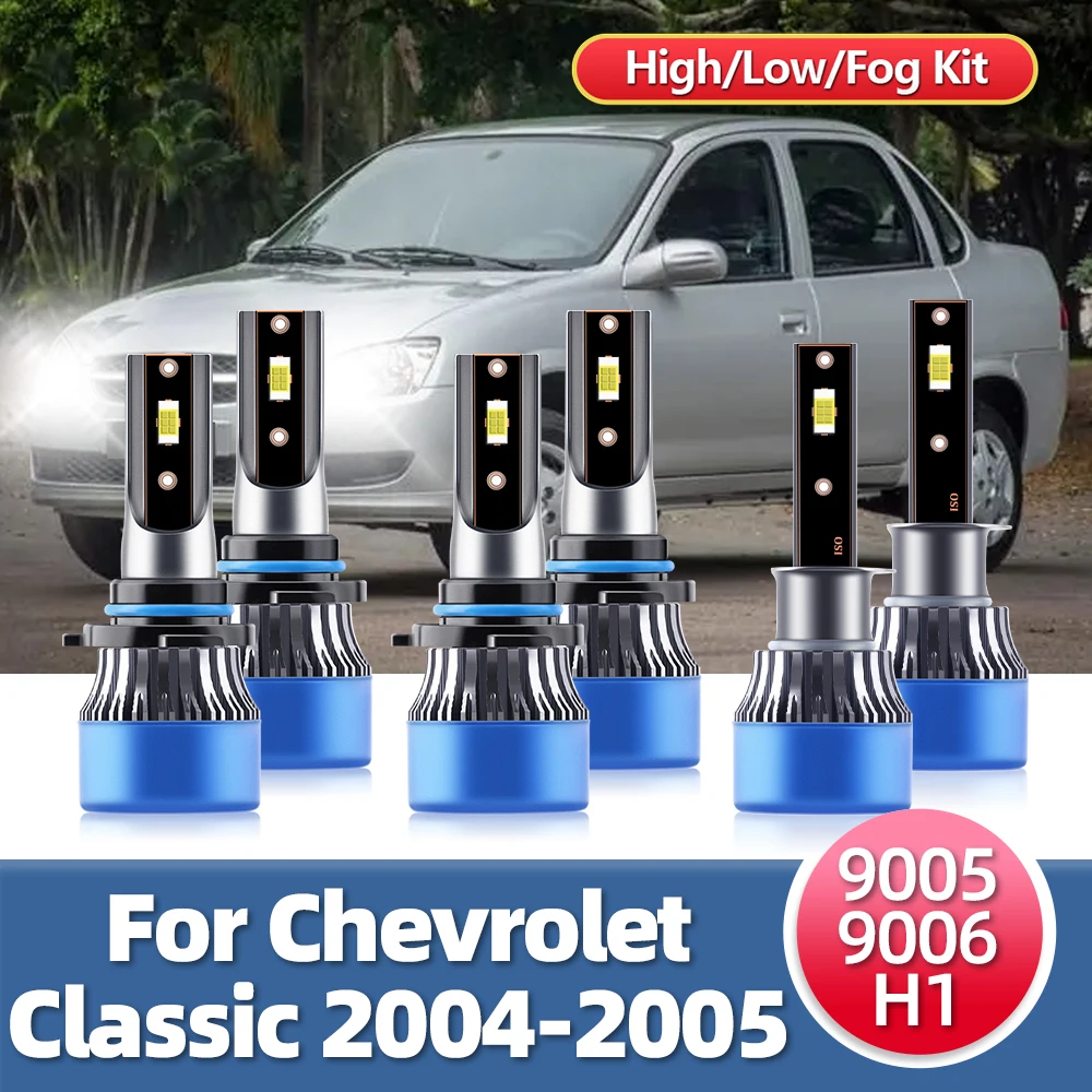 

LSlight Car Headlights LED Fog Bulbs Turbo Lamps Headlamps Kit For Classic 2004 2005 White 15000LM Luces Lights For Chevrolet