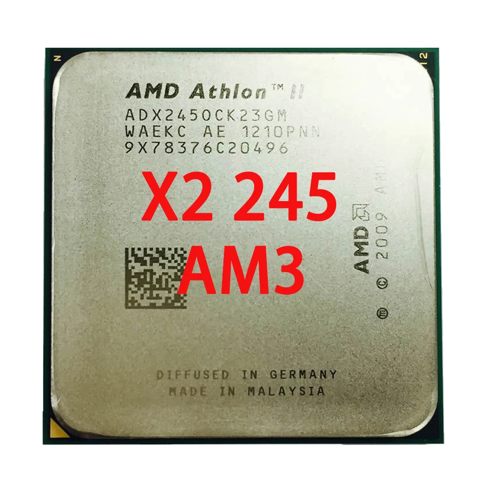 AMD Athlon II X2 245 x2 245 processor (2.9GHz/2MB L2 Cache /Socket AM3) Dual-Core free shipping
AMD Athlon II X2 245 x2 245 processor (2.9GHz/2MB L2 Cache /Socket AM3) Dual-Core free shipping
