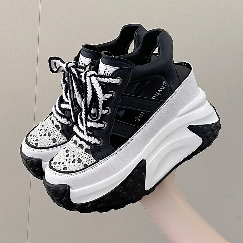 10CM Hollow Summer Sandals Wedge Heels Leather Sneakers Women High Platform Beach Flip Flops Casual Breathable Walking Slippers
10CM Hollow Summer Sandals Wedge Heels Leather Sneakers Women High Platform Beach Flip Flops Casual Breathable Walking Slippers
