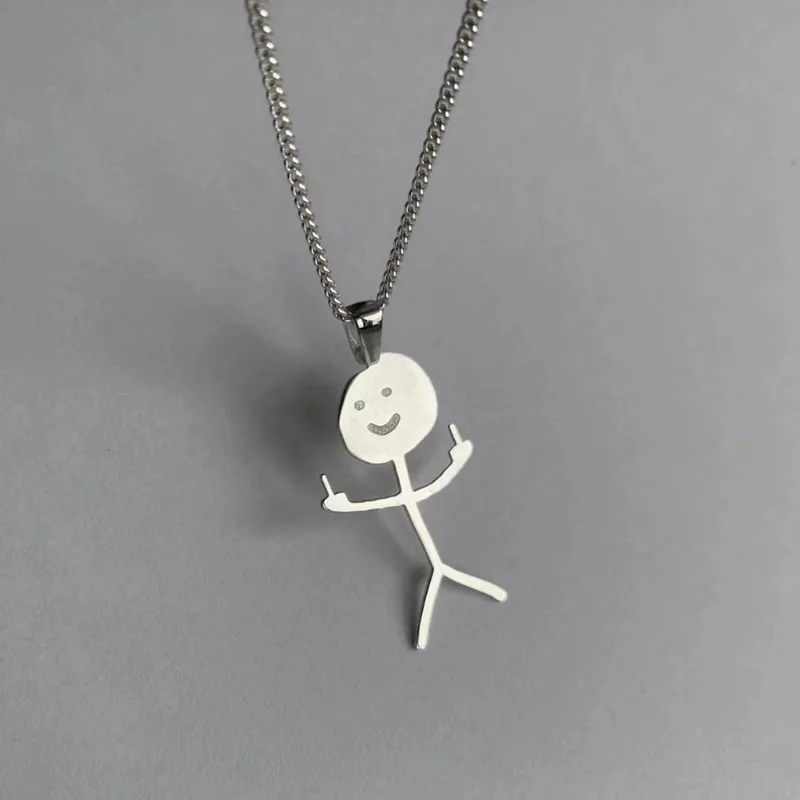 Fashion Hip Hop Fxck You Funny Doodle Pendant Necklace For Men Women Stickman Middle Finger Rock Punk Necklace Party Jewelry
Fashion Hip Hop Fxck You Funny Doodle Pendant Necklace For Men Women Stickman Middle Finger Rock Punk Necklace Party Jewelry