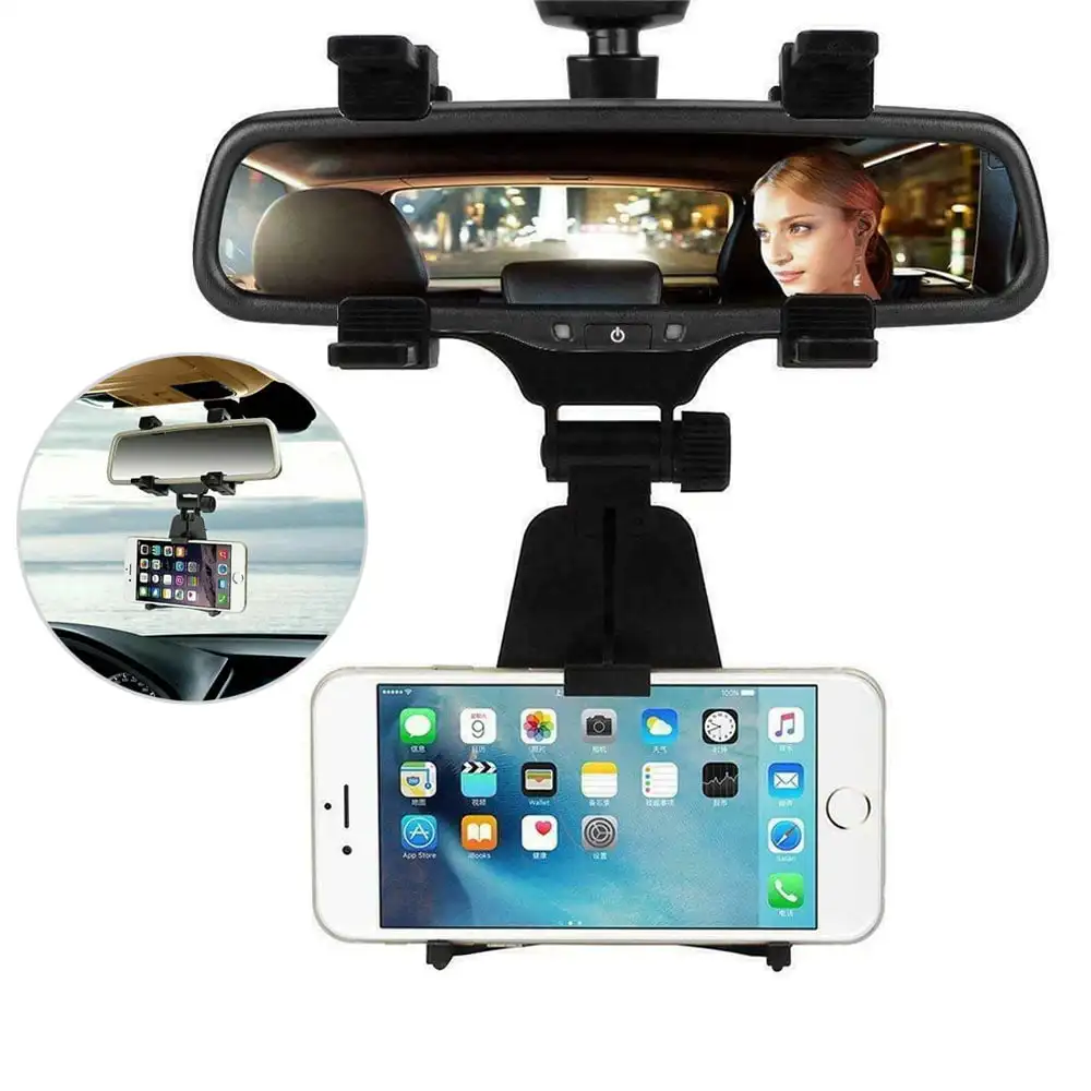 Universal 360° Rotating Car Rear View Mirror Phone Holder Mount Stand Cradle for Universal Cell Phone iPhone Samsung
Universal 360° Rotating Car Rear View Mirror Phone Holder Mount Stand Cradle for Universal Cell Phone iPhone Samsung