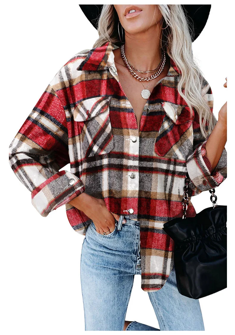 2022 Fashion Women's New Autumn Plaid Shirt Medium Long Coat Street Temperament Long Sleeve Lapel Loose Type Shirts For Female
2022 Fashion Women's New Autumn Plaid Shirt Medium Long Coat Street Temperament Long Sleeve Lapel Loose Type Shirts For Female