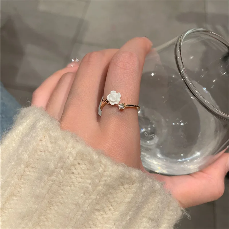 Camellia Flower Rings Women Opening Adjustable Finger Ring Simple Statement Trendy Anniversary Jewelry Gold Color Accessories
Camellia Flower Rings Women Opening Adjustable Finger Ring Simple Statement Trendy Anniversary Jewelry Gold Color Accessories