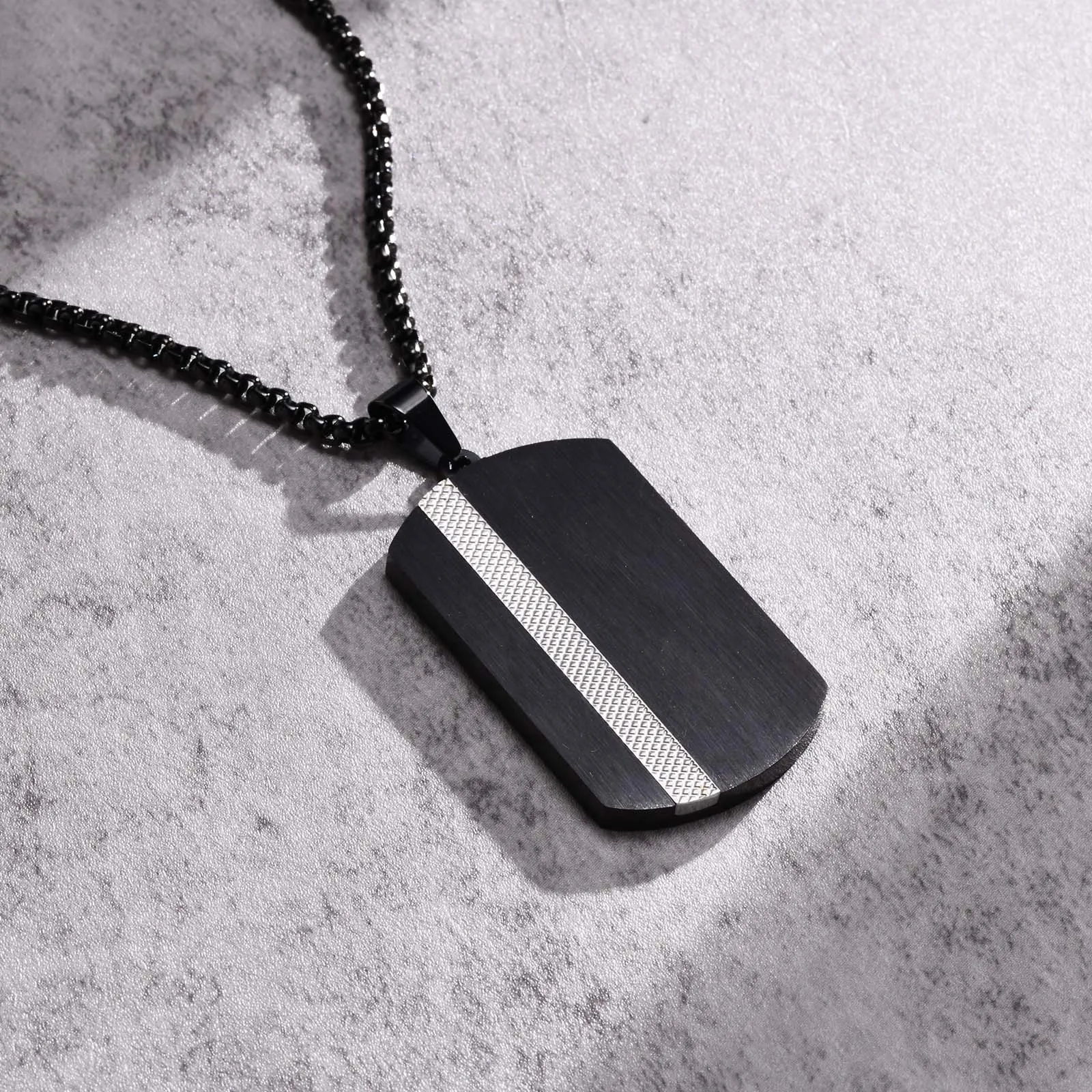 Black Stainless Steel Simple Dog Tag Pendant Necklace Rolo Chain For Mens Fashion Gifts 3mm 24inch
Black Stainless Steel Simple Dog Tag Pendant Necklace Rolo Chain For Mens Fashion Gifts 3mm 24inch