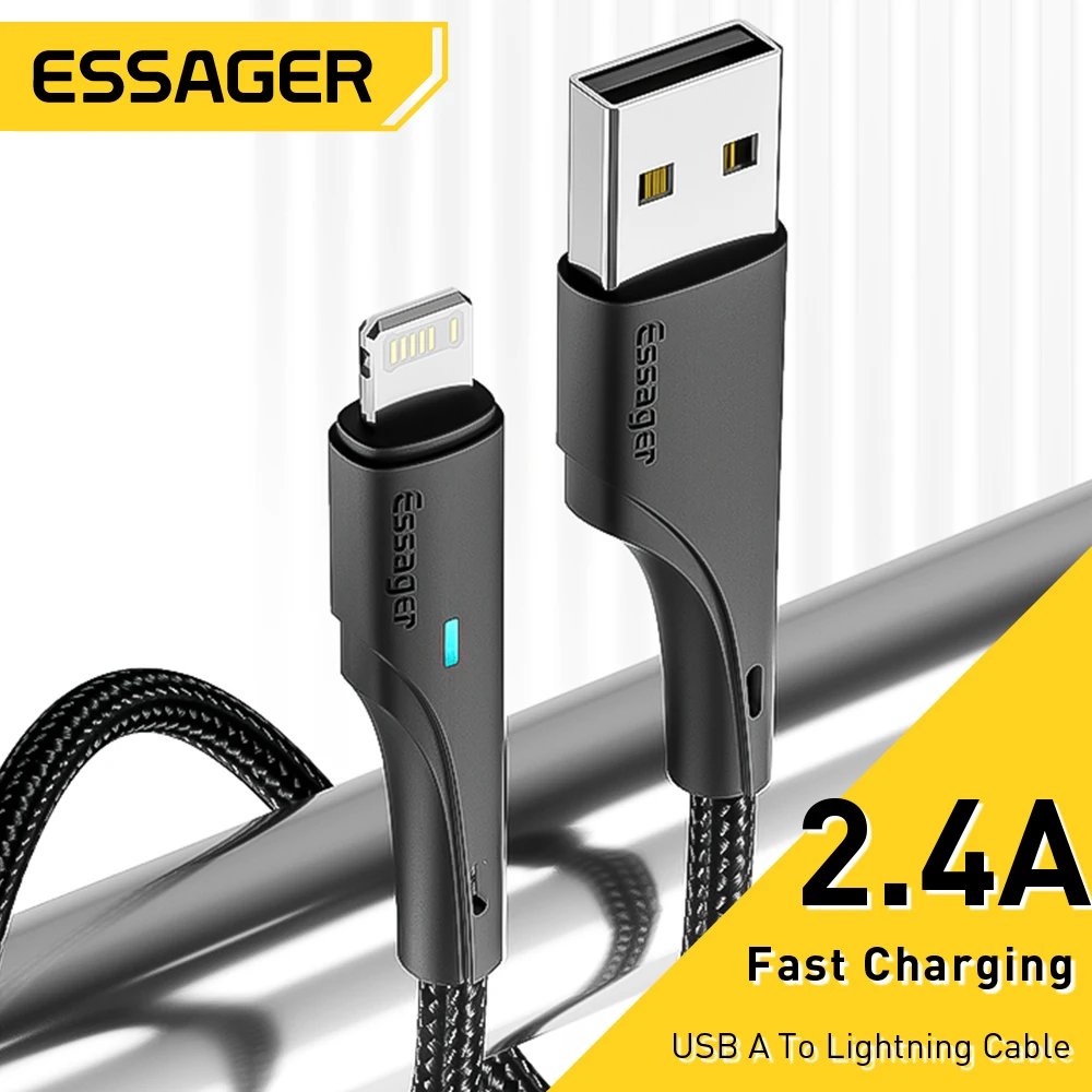 Essager USB Cable For iPhone 13 12 11 Pro Max X 8 7p 2.4A Fast Charging Mobile Phone Cable for iPad Pro Charger Data Wire Cord
Essager USB Cable For iPhone 13 12 11 Pro Max X 8 7p 2.4A Fast Charging Mobile Phone Cable for iPad Pro Charger Data Wire Cord