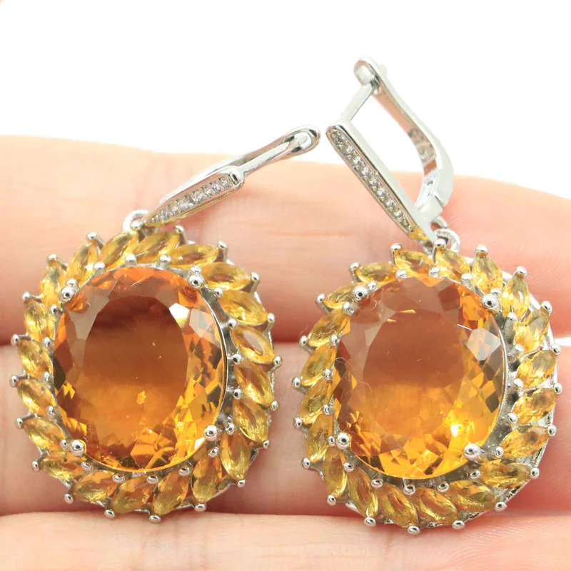 40x24mm SheCrown Big Oval Gemstone Golden Citrine Rich Blue Aquamarine CZ Ladies Party Silver Earrings
40x24mm SheCrown Big Oval Gemstone Golden Citrine Rich Blue Aquamarine CZ Ladies Party Silver Earrings