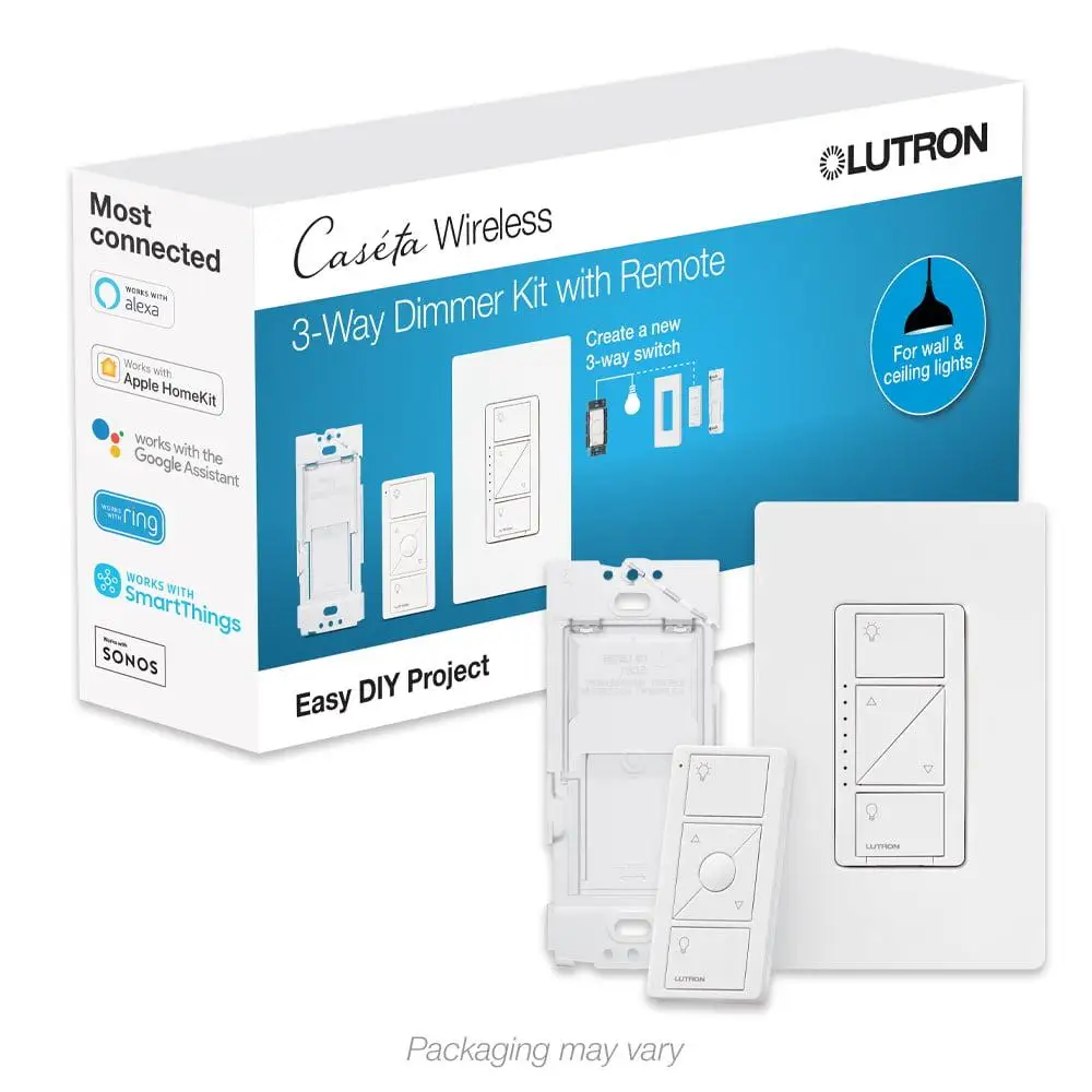 Caséta Smart Dimmer Switch Kit with Remote | 3-Way (2 Points of Control), Hub Required for Smart Control
Caséta Smart Dimmer Switch Kit with Remote | 3-Way (2 Points of Control), Hub Required for Smart Control