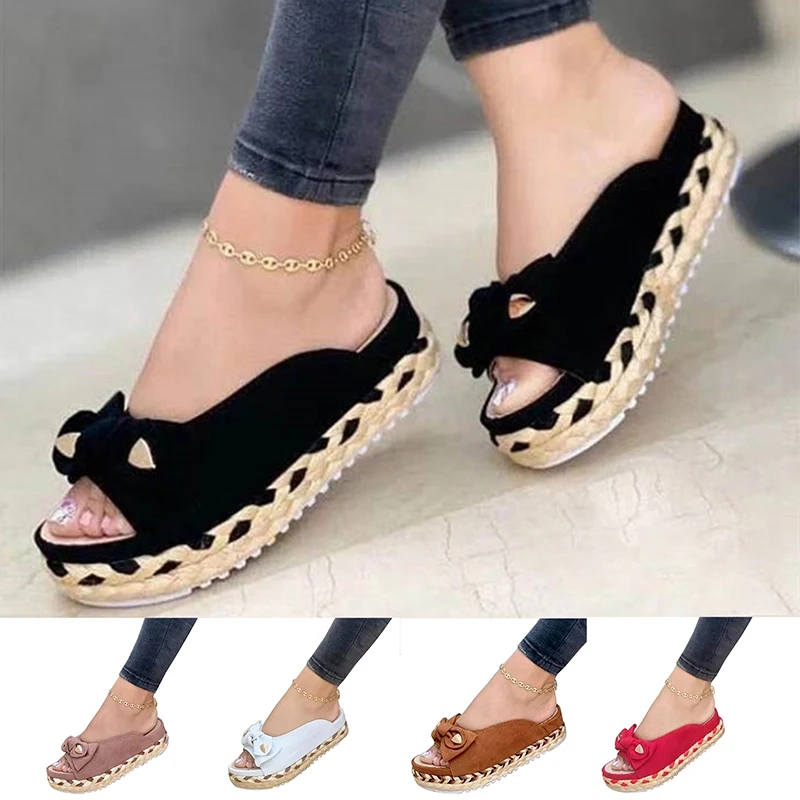 Summer Slippers Women Open Toe Flat Slides Female Casual Bow Cute Lady Fashion Shoes Indoor Outdoor Beach Shoes Female Slippers 
Summer Slippers Women Open Toe Flat Slides Female Casual Bow Cute Lady Fashion Shoes Indoor Outdoor Beach Shoes Female Slippers