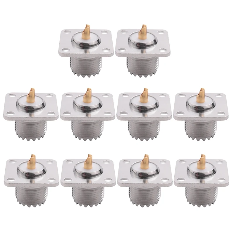 10X UHF SO-239 Female Jack Square Shape Solder Cup Coax Connector For Ham Radio
10X UHF SO-239 Female Jack Square Shape Solder Cup Coax Connector For Ham Radio
