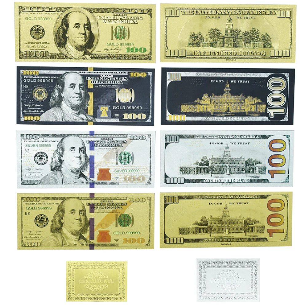100Dollars Gold/silver Banknotes George Washington One Hundred Dollars Nice American Fake Paper Money Bussiness Collection
100Dollars Gold/silver Banknotes George Washington One Hundred Dollars Nice American Fake Paper Money Bussiness Collection