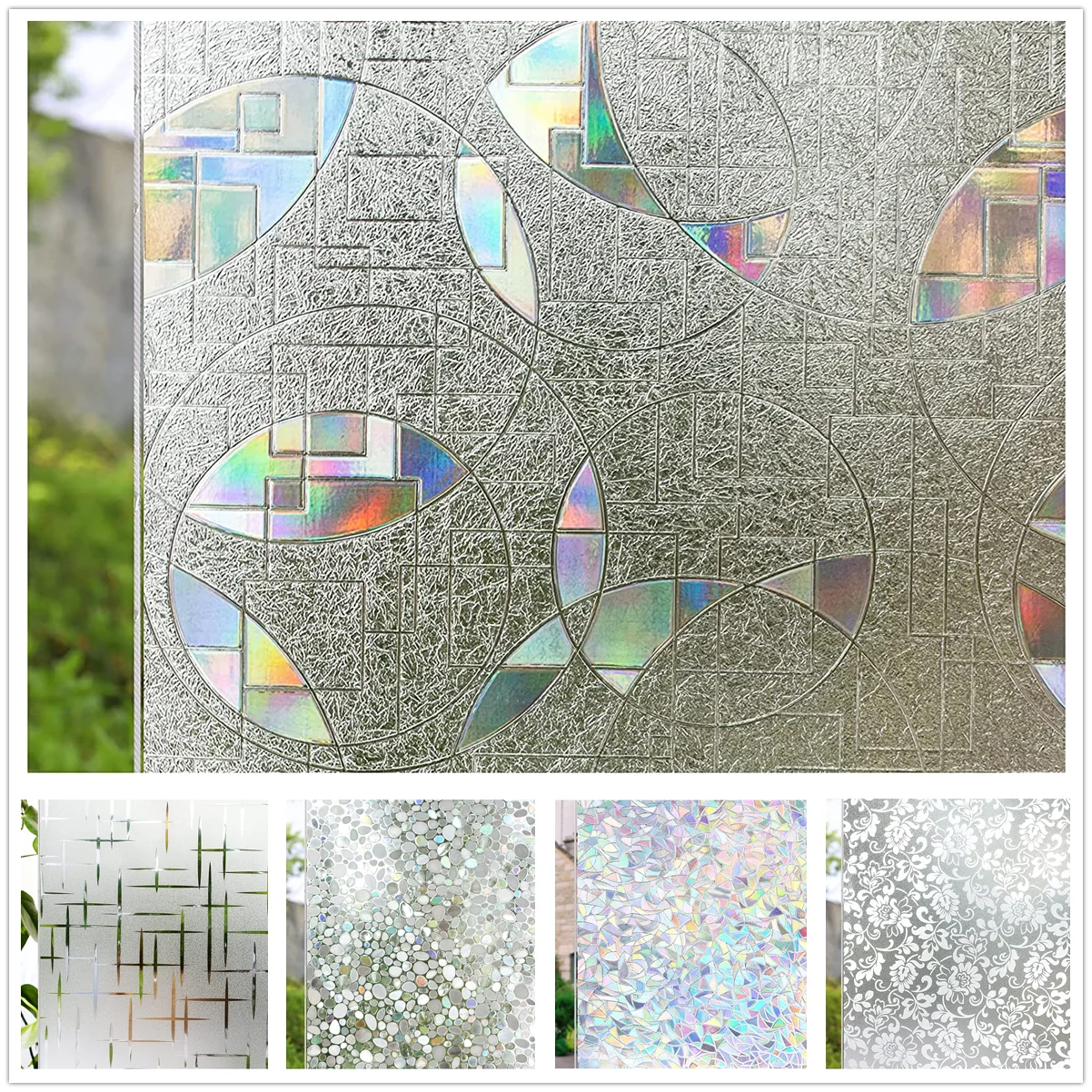 3D Photochromic Rainbow Window Film Privacy Static Cling Adhesive Glass Sticker For Home Stained Vinyl Heat Control Decals
3D Photochromic Rainbow Window Film Privacy Static Cling Adhesive Glass Sticker For Home Stained Vinyl Heat Control Decals