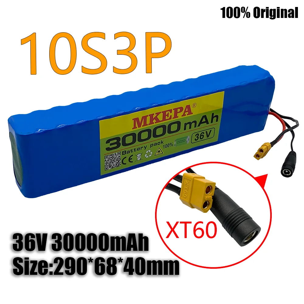 MKEPA High Quality 36V 30ah 10S3P New Lithium-Ion Special Battery For 500W Electric Bicycle Motor With15A BMS Connector XT60
MKEPA High Quality 36V 30ah 10S3P New Lithium-Ion Special Battery For 500W Electric Bicycle Motor With15A BMS Connector XT60